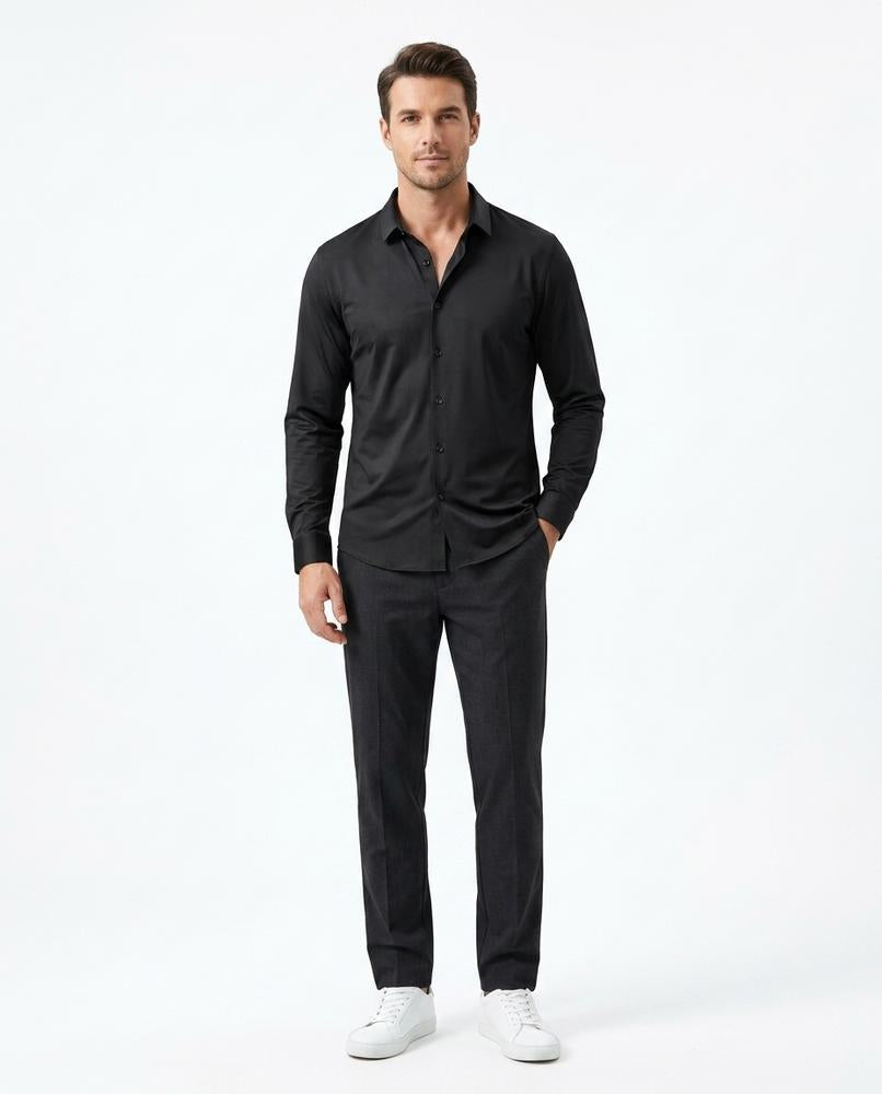 Ulla Fashion - Eelem | Elastisch Langärmlig Hemd Herren
