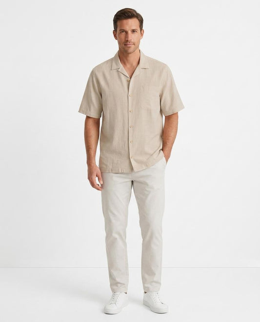 Ulla Fashion - Moher | Kurzärmliges Revers Hemd Herren