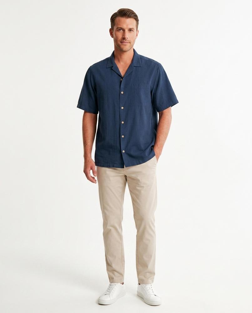 Ulla Fashion - Moher | Kurzärmliges Revers Hemd Herren